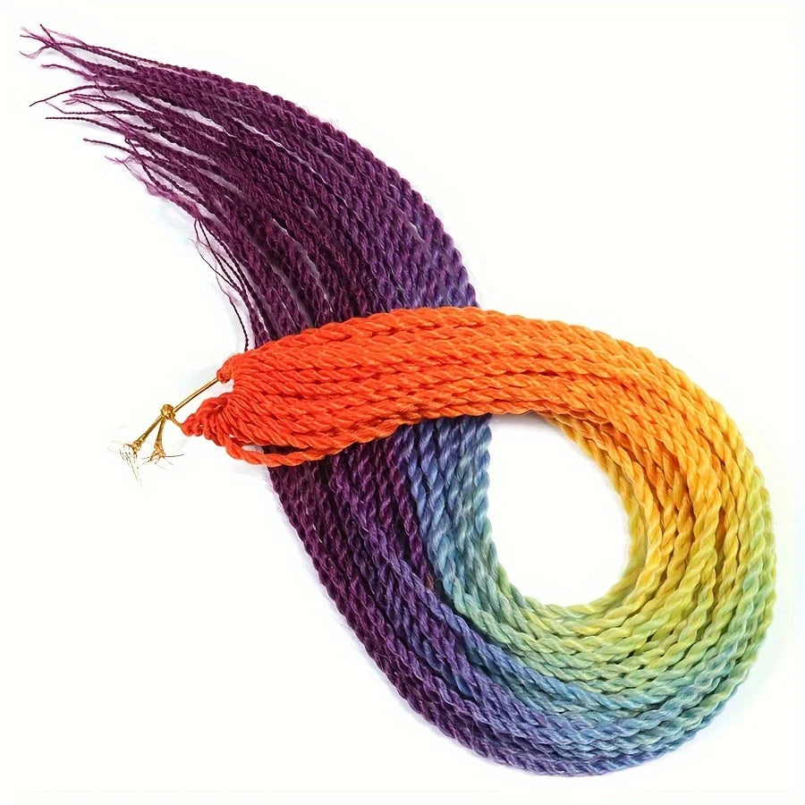 Tresses Senegalese Twist Crochet 24 Pouces | Dreadlocks Synthétiques | 30 Racines | Extensions Femme