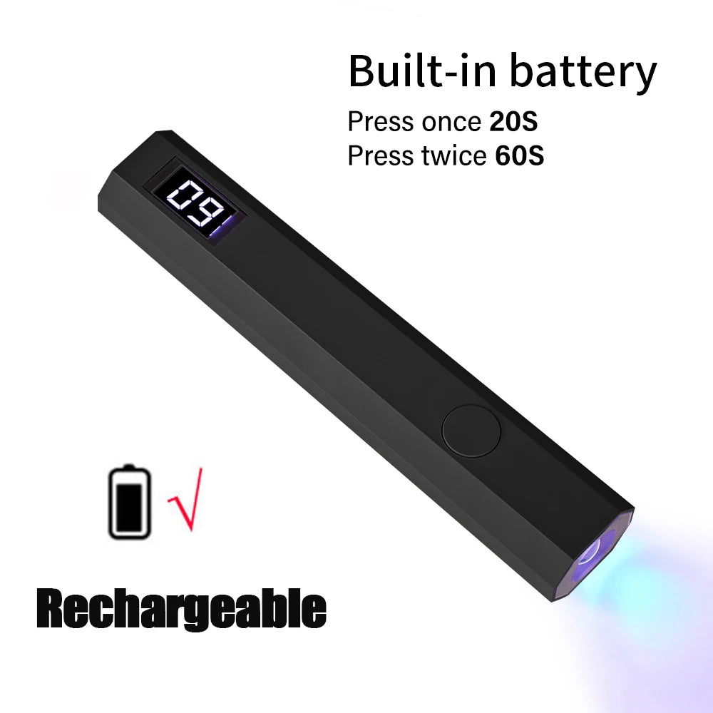 Lampe UV LED Portable pour Ongles en Gel | Rechargeable | Support de Bureau | Nail Art