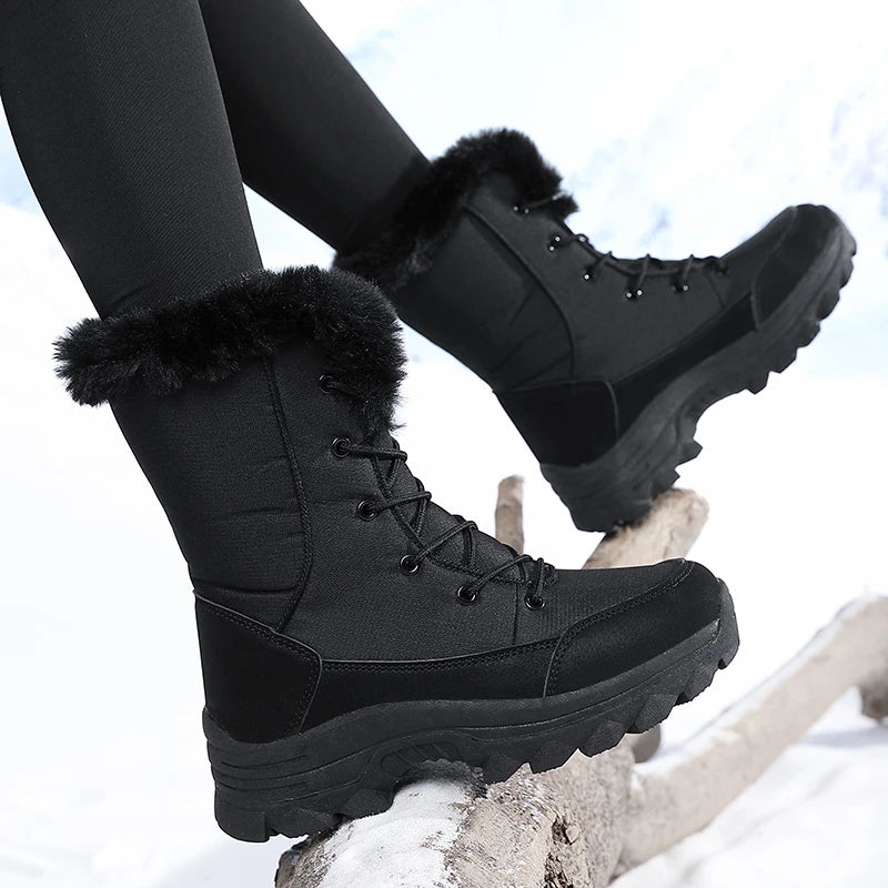 Bottes de Neige Femme Style Nord-Est | Imperméables Antidérapantes | Coton Épais Polaire | Ski & Hiver
