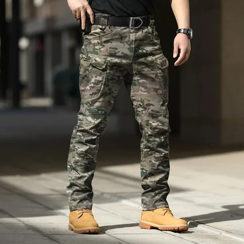 Men's Waterproof Cargo Pants Elastic Multiple Pocket Military Male Trousers Outdoor Joggers Pant Plus Size Tactical Pants Men