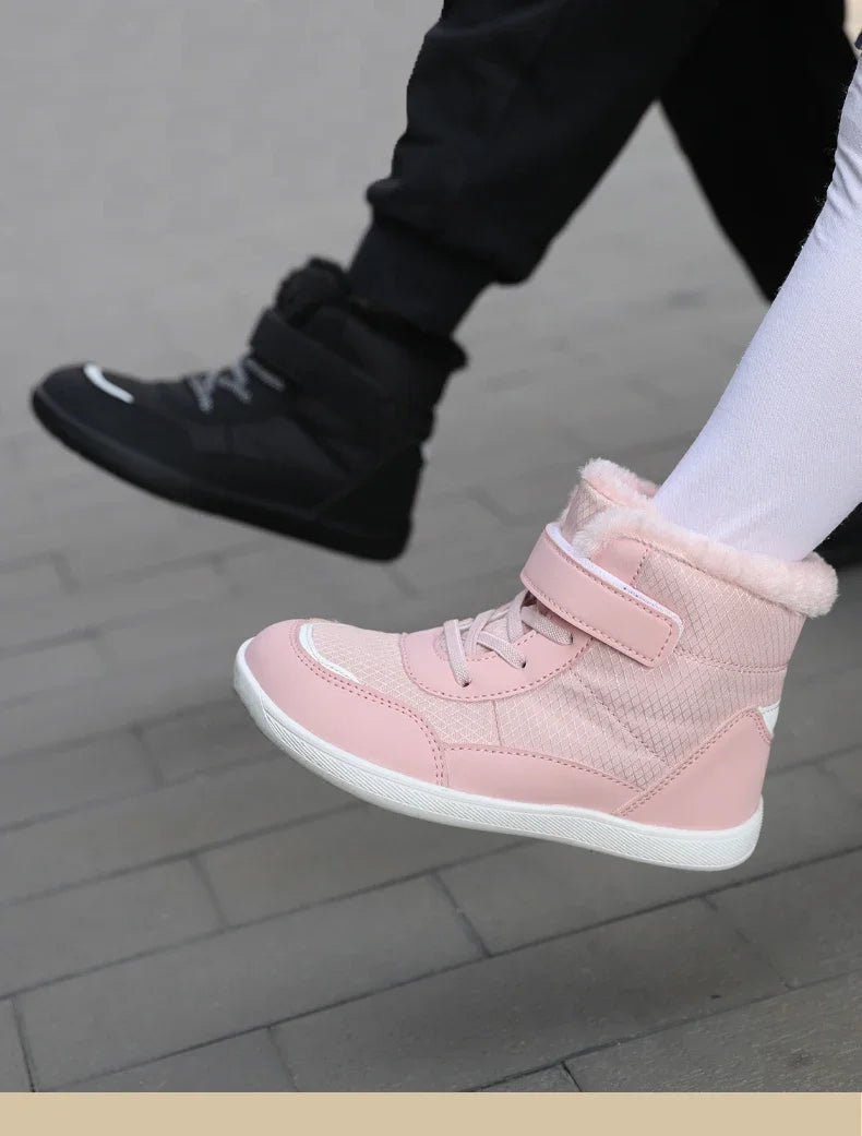New Kids Wide Toe Barefoot Snow Boots | Boys/Girls Winter Minimalist Sneakers | Girls Boys Warm Boot Toddler Little Big Kids