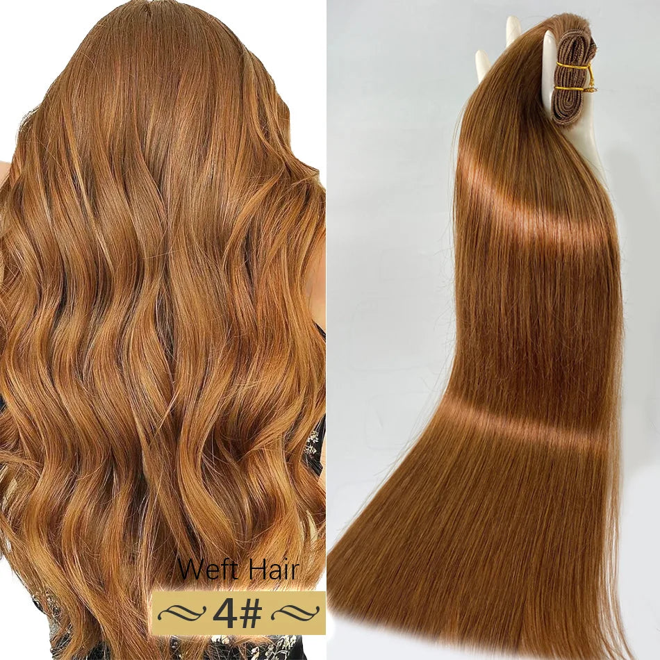 Tissage Weft Remy Européen | Lisse & Bouclable | Blonde Naturelle | 18-30 Pouces | Extensions Salon