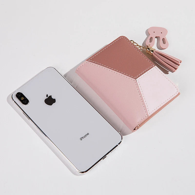 Women's PU Leather Wallet Women's Leather Wallet Women's Purses Card Holder Foldable Portable Lady Coin Purses