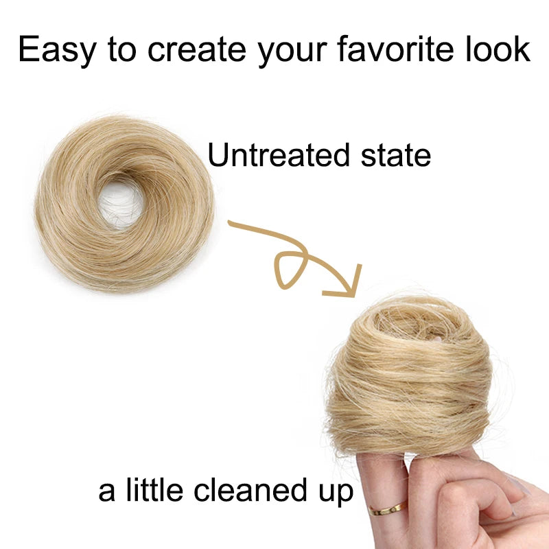 WIGSIN Synthetic Messy Donut Hair Buns Updo Chignon With Elastic Hair Extension for Women Daily Lazy Hair Accessories