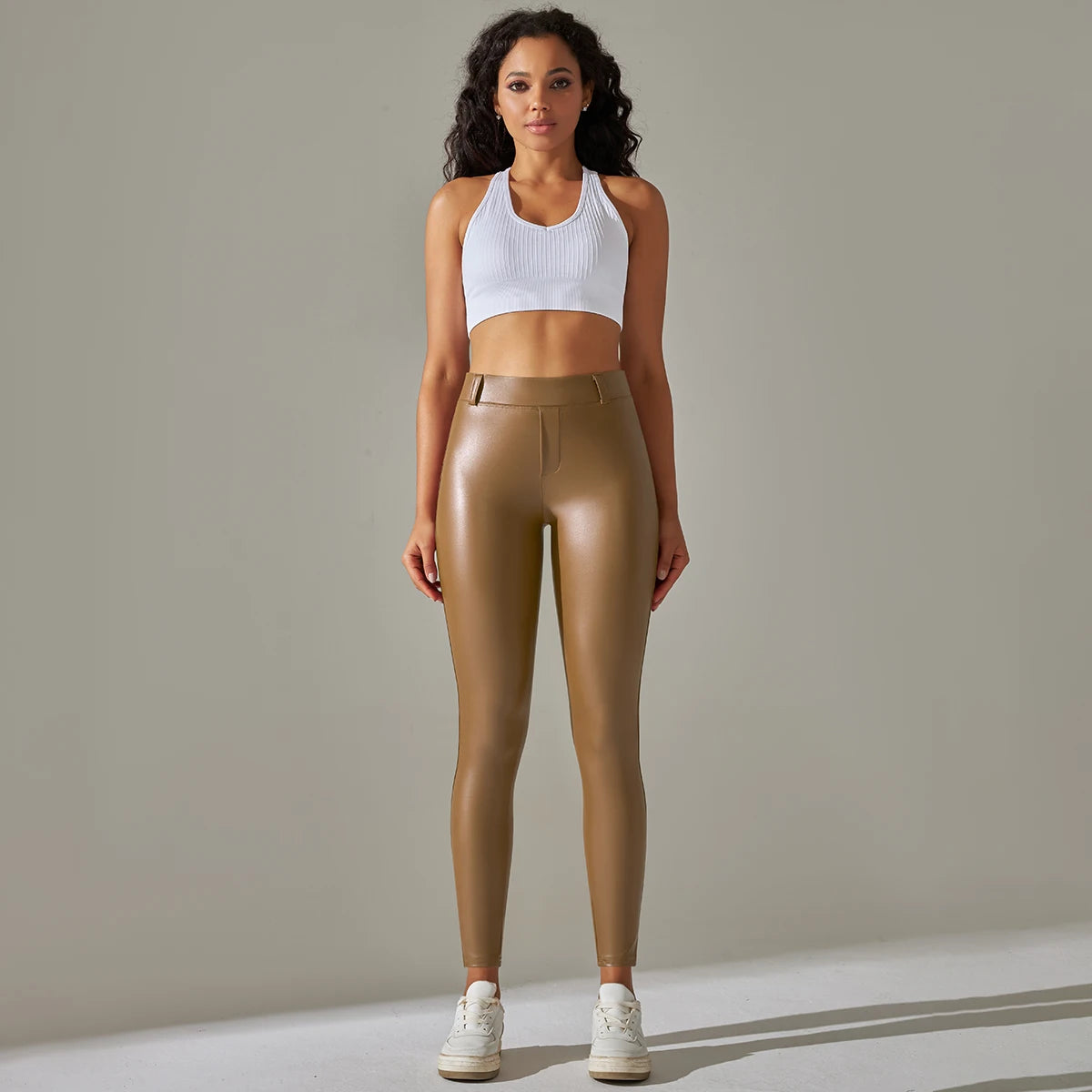 PU Leather Leggings Women Sexy Scrunch Butt Leggings Girls Faux Leather Pants High Waist Push Up Casual Leggings 6 Color