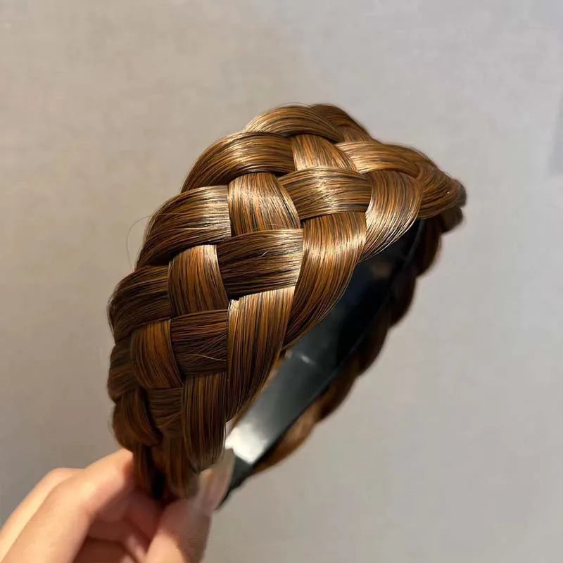 Wig Braided Headband Five-Strand Braided Wide-Brimmed Hairband Women's Hair Accessories