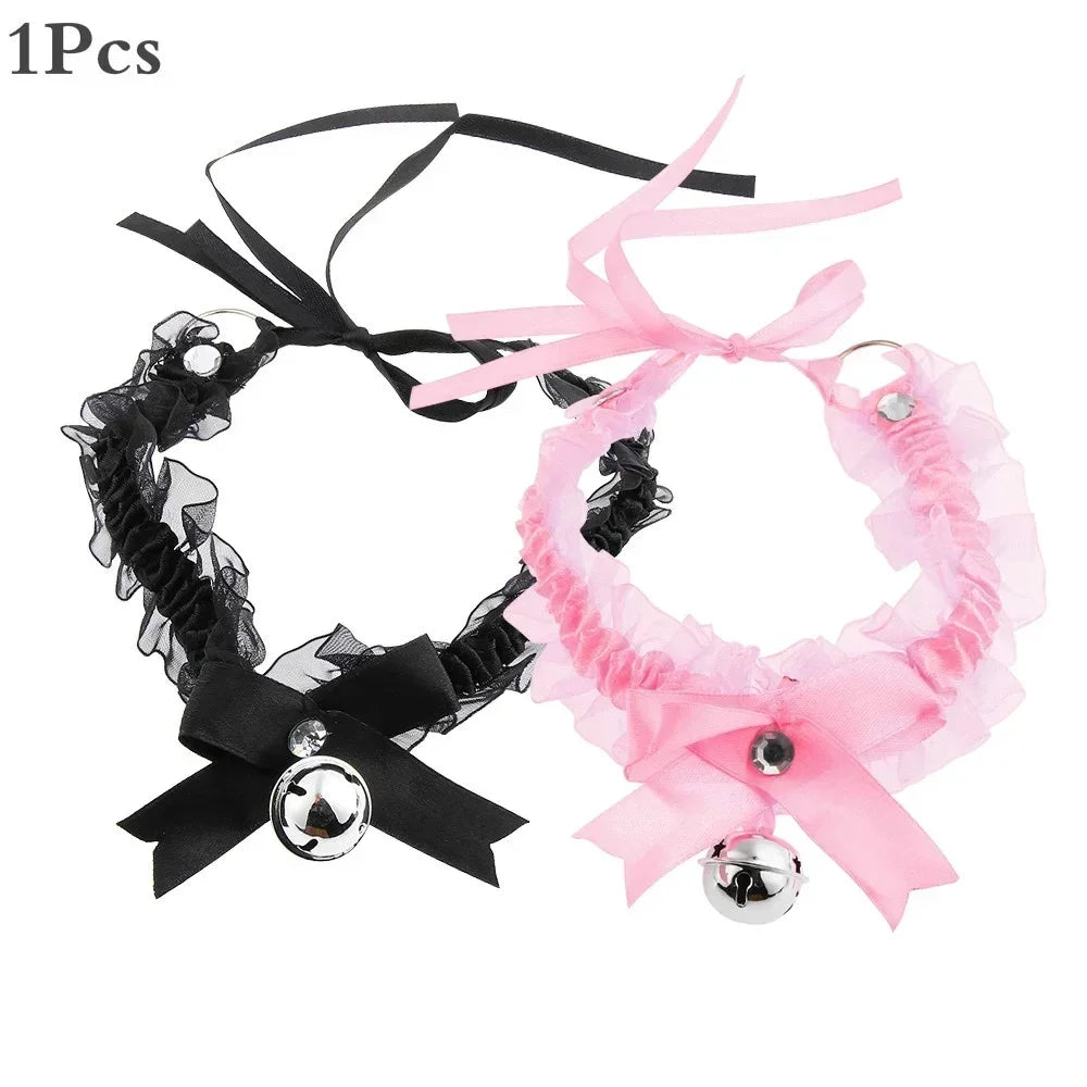 Collier Ras-du-Cou Dentelle Esthétique | Nœud Papillon Cloche | Femme | Collier Gothique Simple Sexy | Pendentif Mode