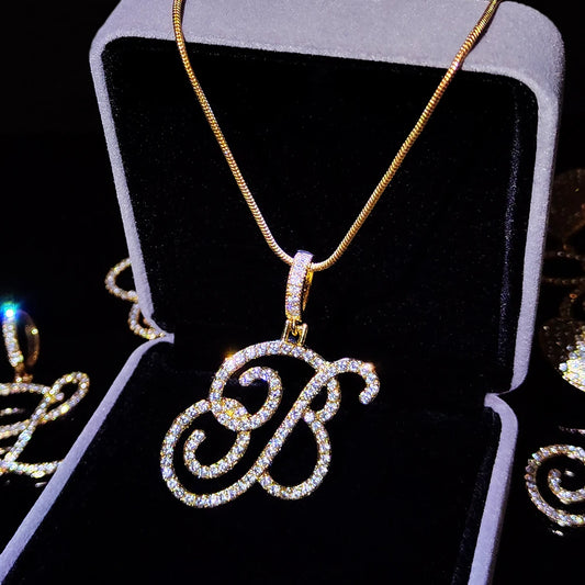 Collier Lettre Initiale A-Z Cursive | Chaîne Corde Simple | Cadeau Bijou Femme Tendance