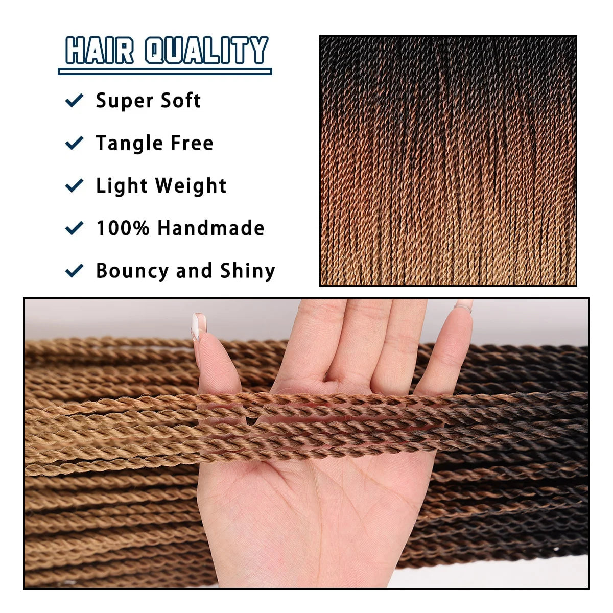 Tresses Crochet Senegalese Twist Pré-Bouclées | 18 Pouces | Pré-Loop | 35 Brins/Pack | Synthétique