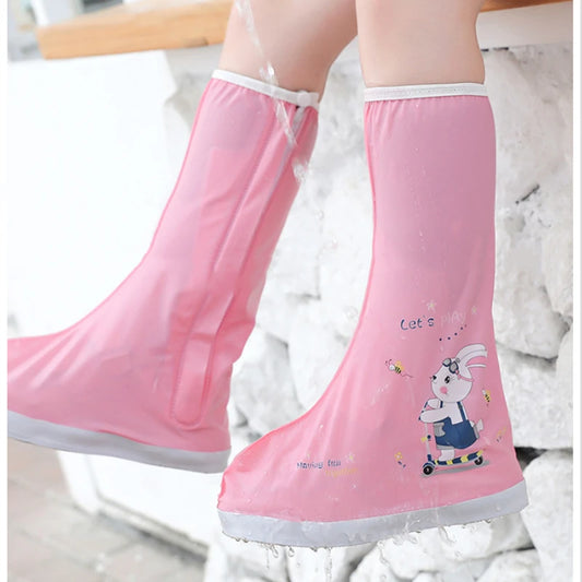 Children High-Top Waterproof Rain Shoe Cover Kids Rain Boot Cover Toddler Kindergarten Rain Shoes Large Waterproof Shoe Covers