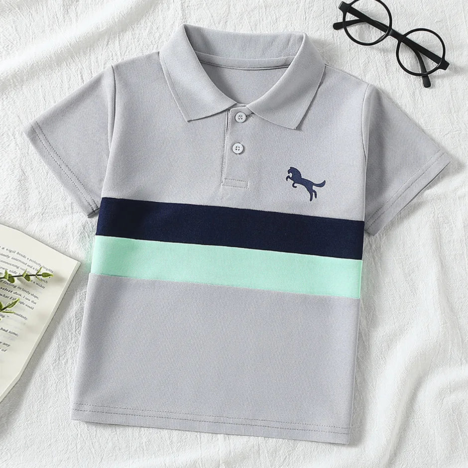 Polo POLO Garçon Été Multicolore | Set 3 Pièces | Manches Courtes Casual | Enfant Tendance