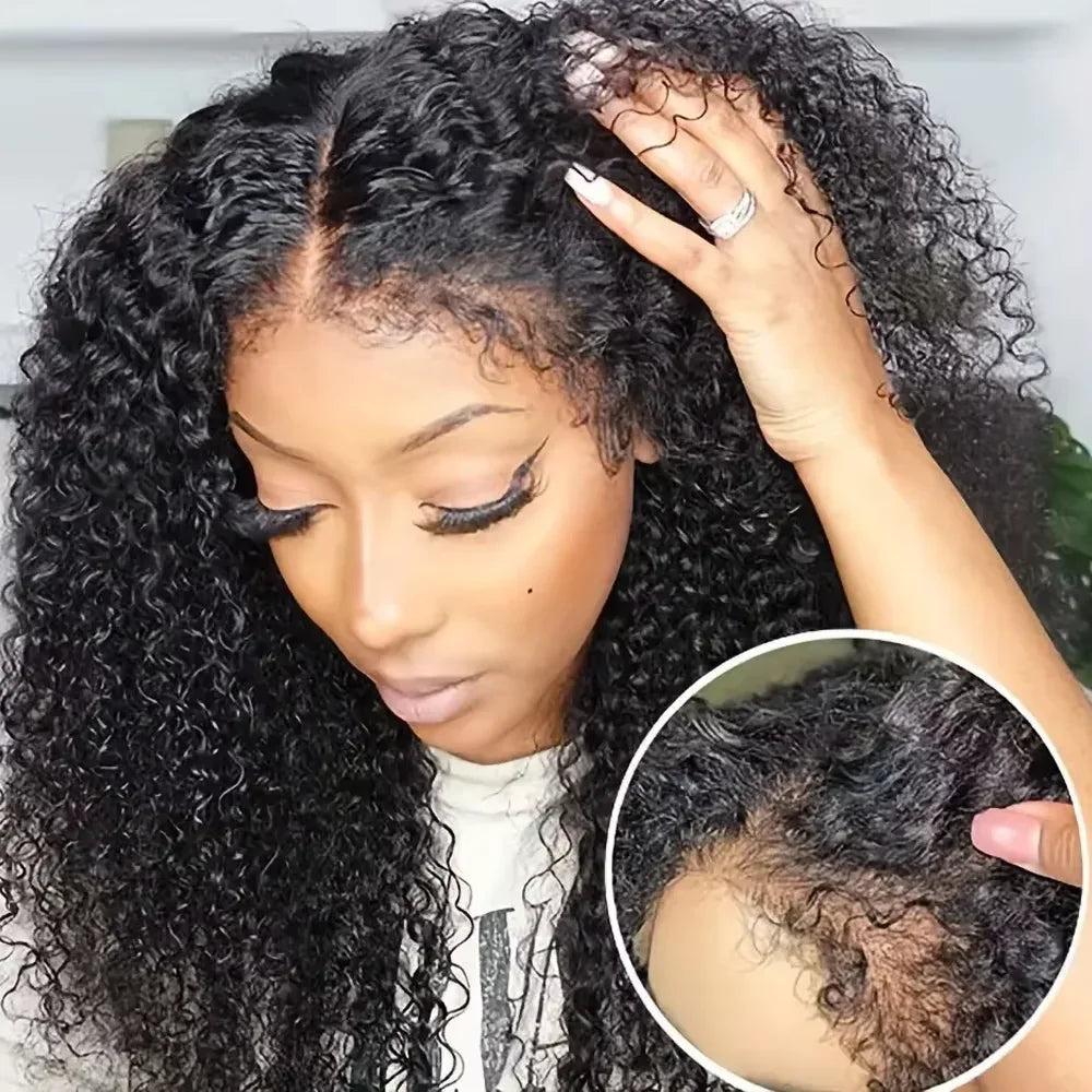 Perruque Lace Front Kinky Curly | 13x4 & 13x6 | Cheveux Humains | Frontal Lace Naturel