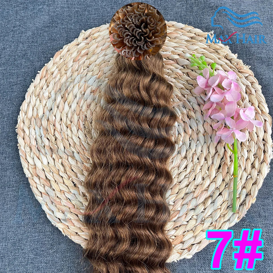 Keratin U-Tip Deep Wave Human Hair Extensions 18-30 Inch Remy Hair Extensions High Quality Remy Human Hair Salon Extensions
