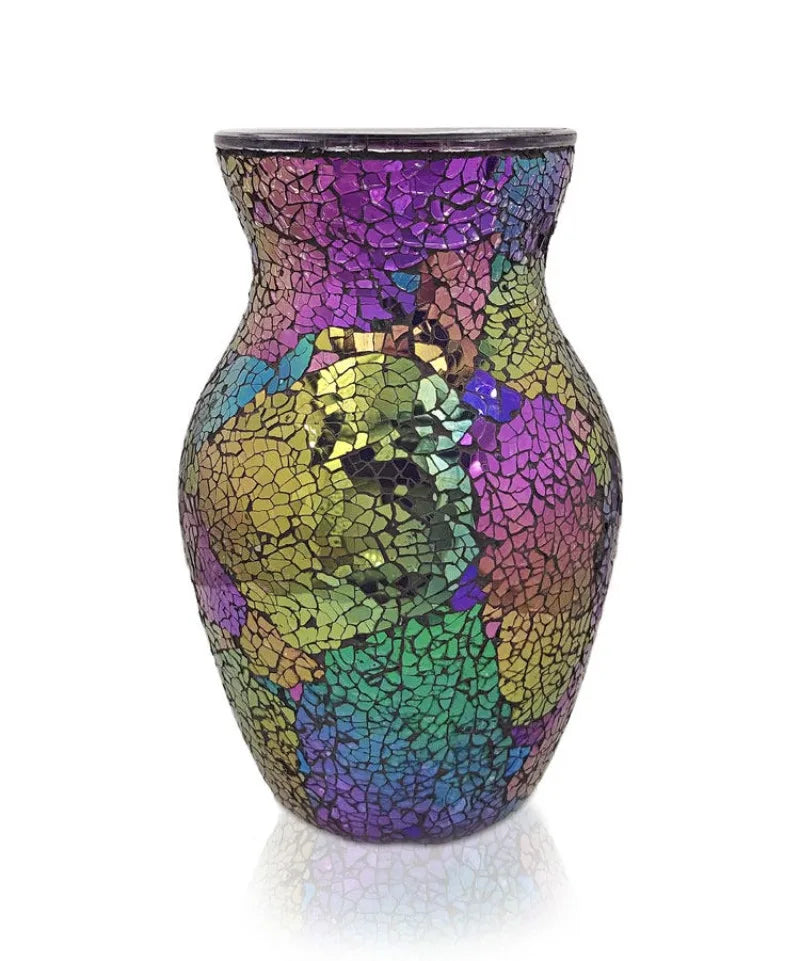 Vase Bohème Mosaïque Verre | Style Européen | Décoration Salon, Chambre & Entrée