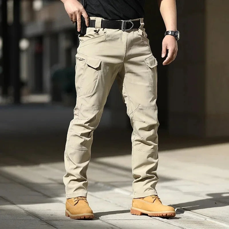 Men's Waterproof Cargo Pants Elastic Multiple Pocket Military Male Trousers Outdoor Joggers Pant Plus Size Tactical Pants Men