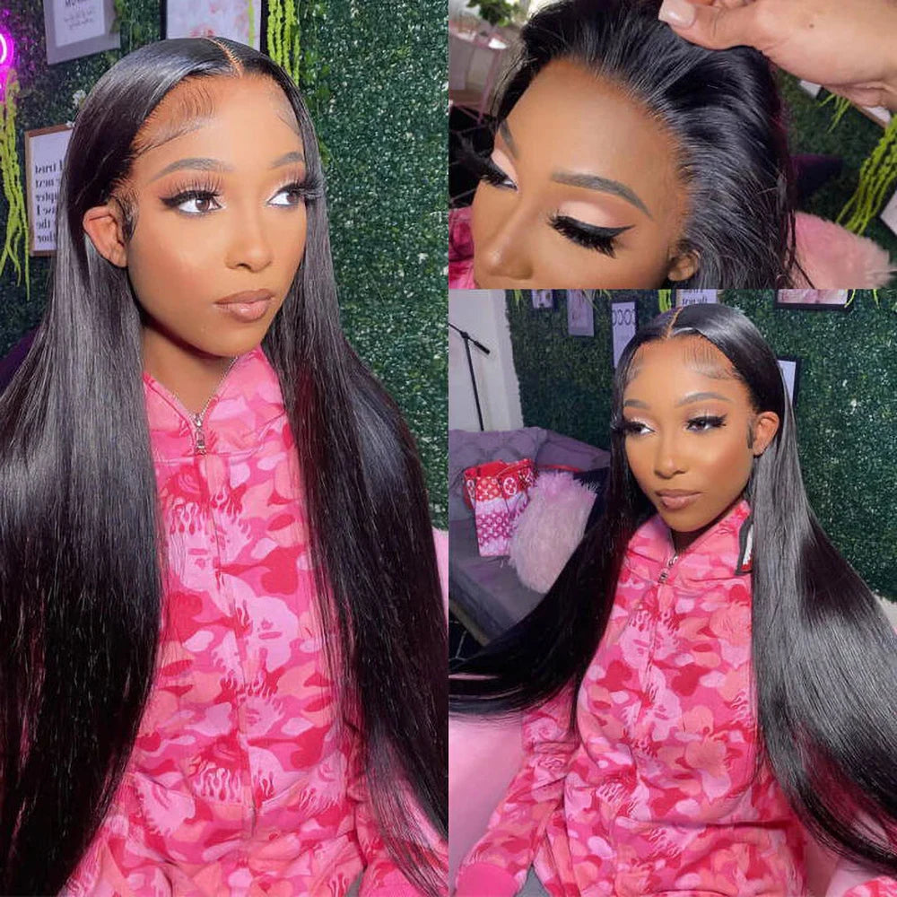 HD Lace Frontal Wig 13x6 13x4 Lace Front Wig Human Hair 30Inch Bone Straight Transparent Lace Human Hair Wigs 4x4 HD Closure Wig