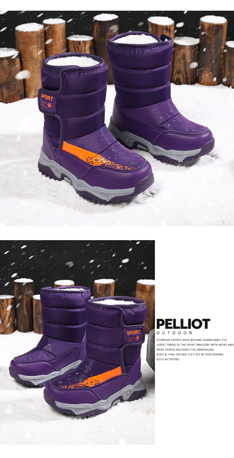 Bottes de Neige Enfants Princesse Élégantes | Imperméables Peluche | Garçons & Filles | Hiver Outdoor
