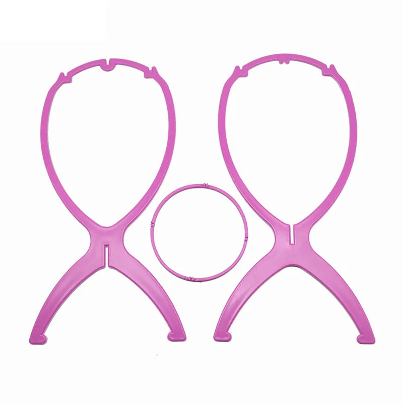 2 pcs 36cm Portable Desktop Wig Stand Wig Stands Portable Wig Hanger Salon Barber Hanging Hats Holder Display Stand