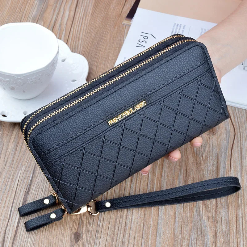 Portefeuille Long Femme | Gland Décoratif | Porte-Monnaie & Porte-Cartes | Cuir PU | Clutch