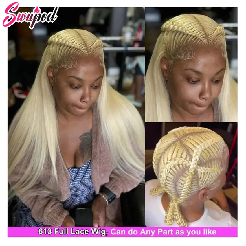 Perruque Full Lisse 613 Blonde | 250% Densité | HD Lace Front | Glueless | Pré-Pluçuée | Cheveux Humains