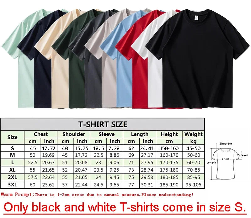Customized 100% Cotton Printed T-shirts Men Fashion Short Sleeve O-neck Tshirt Women Personality Streetwear Tee Tops Camiseta