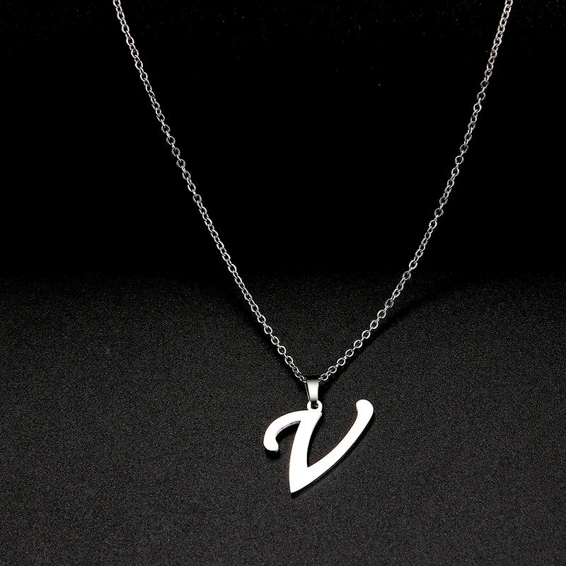Collier Initiale Grand Alphabet A-Z | Acier 316L Minimaliste | Pendentif Femme | Cadeau Bijou