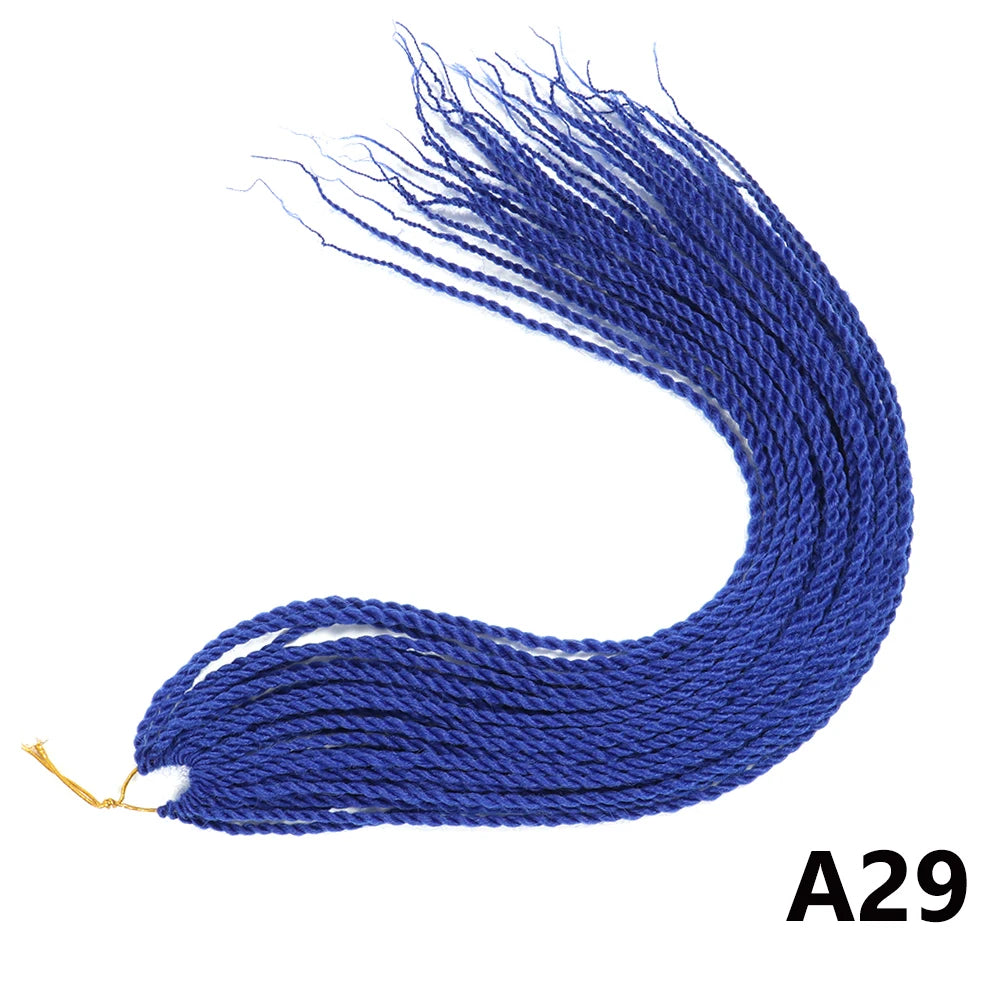 Tresses Senegalese Twist Crochet Synthétiques 24 Pouces | Brun | 30 Racines | Extensions Femme