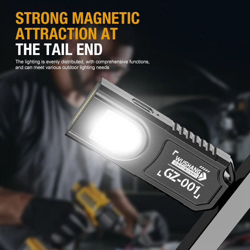 Lampe Torche Porte-Clés LED COB Rechargeable USB | Clip Stylo & Base Magnétique | Mini Lanterne Outdoor