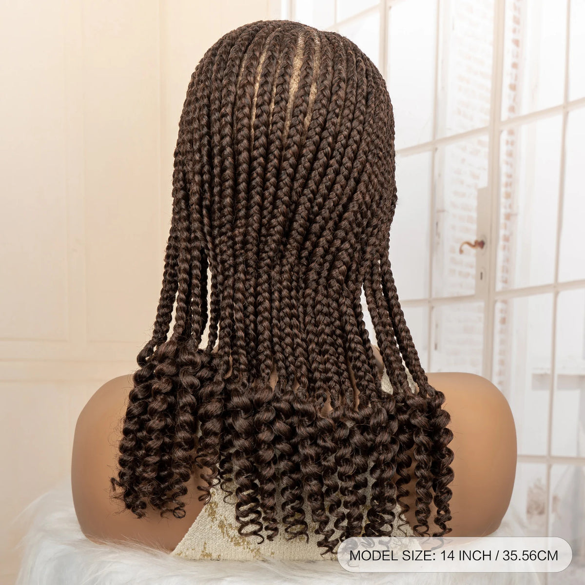 Perruque Tresses Cornrow Synthétique | Full Lace | Knotless Boucles Extrémités | Afro | Lace Frontal | Femmes Noires