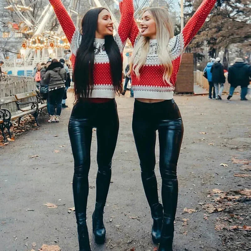 Collant Cuir PU Noir Femme | Taille Haute Élastique Slim | Mode Lift Fesses | Legging Skinny Grande Taille