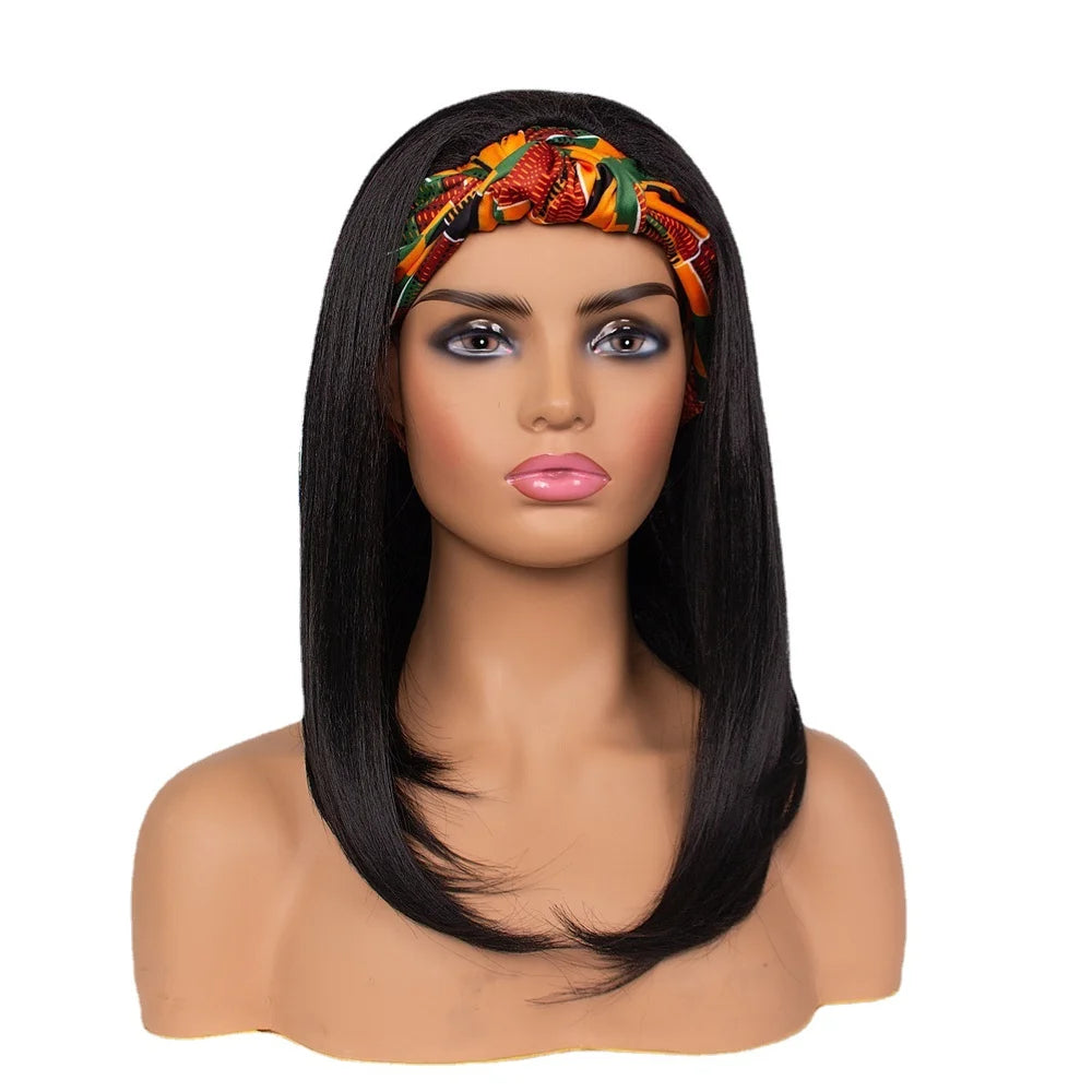 Perruque Headband Tresses Africaines Synthétique | 3 Brins | Queue de Cheval | Couvre-Cheveux | Fibre | Femme
