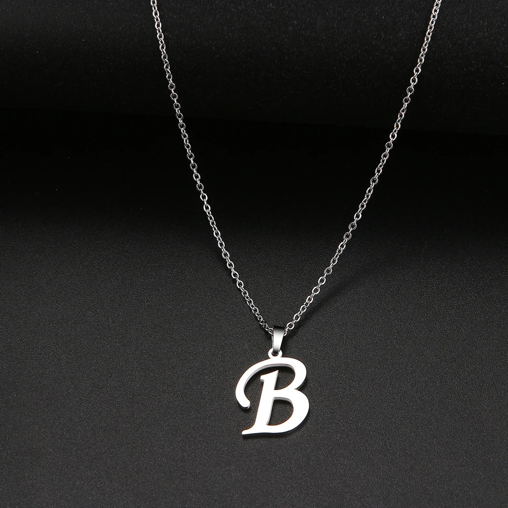 Collier Initiale Grand Alphabet A-Z | Acier 316L Minimaliste | Pendentif Femme | Cadeau Bijou