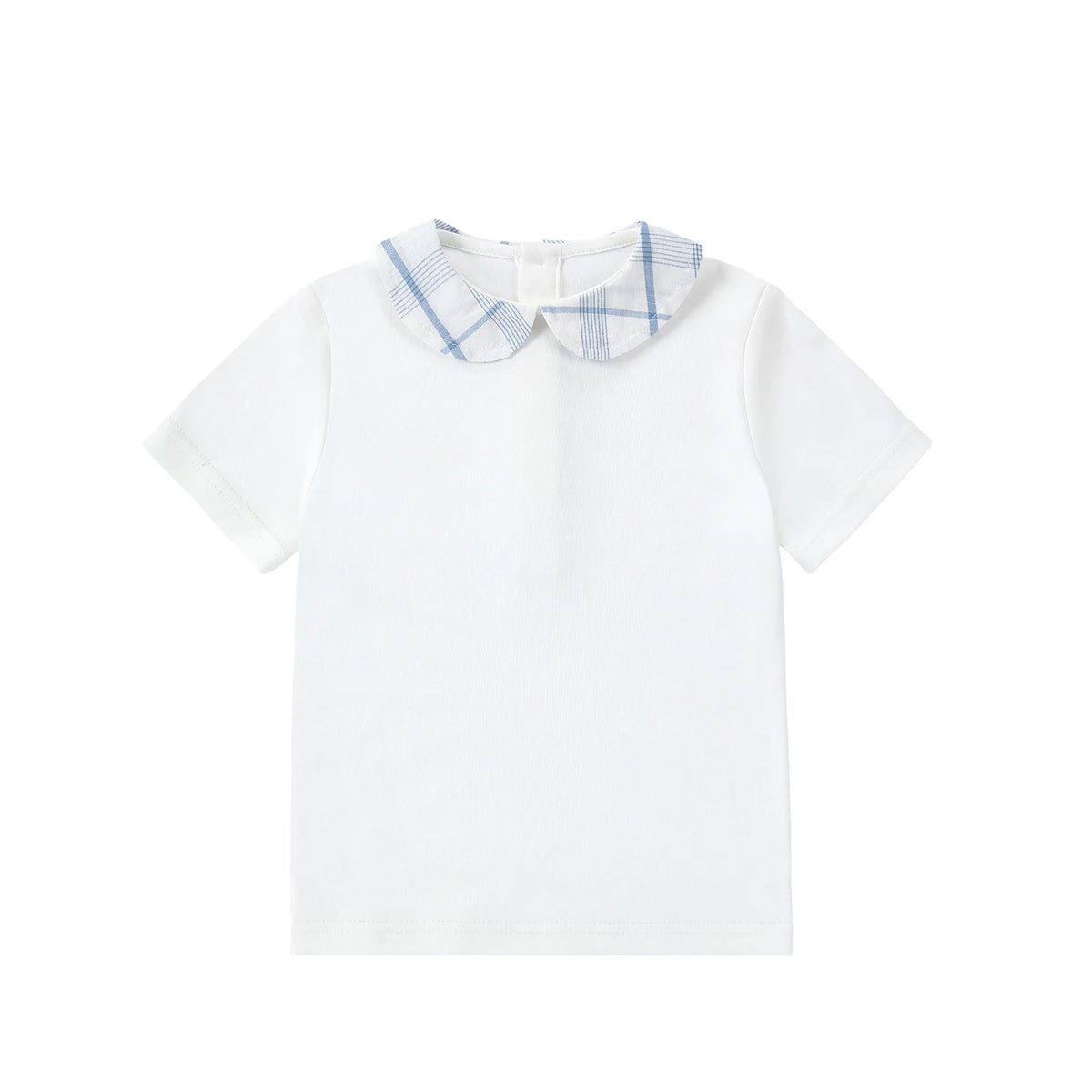 Tenue Famille Assortie AP Barcelone | Robe Fille Broderie & Ensemble Garçon Carreaux | Collection Bleue