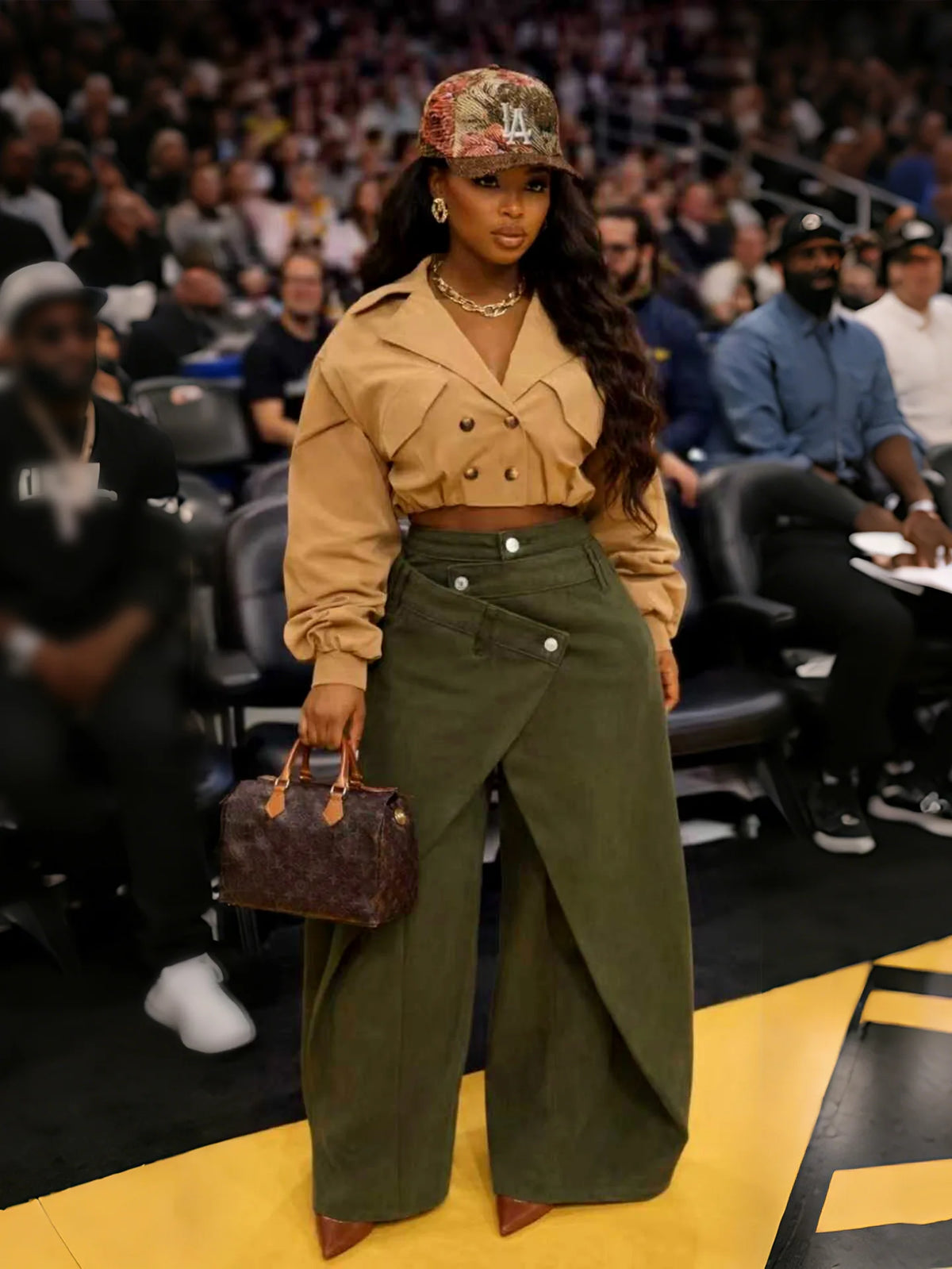 Vintage Washed Denim Wide Leg Pants Women Asymmetrical Wrap Overlap High Waist Y2K Streetwear Casual Fashion Baggy Jeans