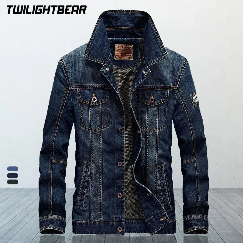 High Quality Men's Denim Jacket Coat 5XL Oversized Overcoat Spring Autumn Retro Cowboy Jacket Men Clothing Casual Outerwear