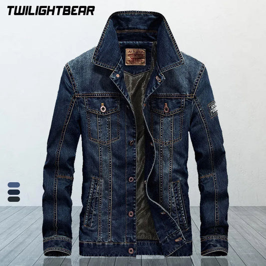 High Quality Men's Denim Jacket Coat 5XL Oversized Overcoat Spring Autumn Retro Cowboy Jacket Men Clothing Casual Outerwear