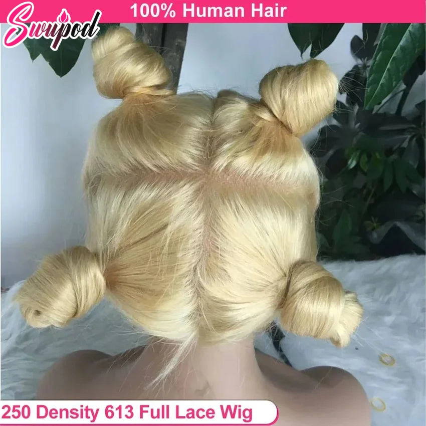 Perruque Full Lisse 613 Blonde | 250% Densité | HD Lace Front | Glueless | Pré-Pluçuée | Cheveux Humains