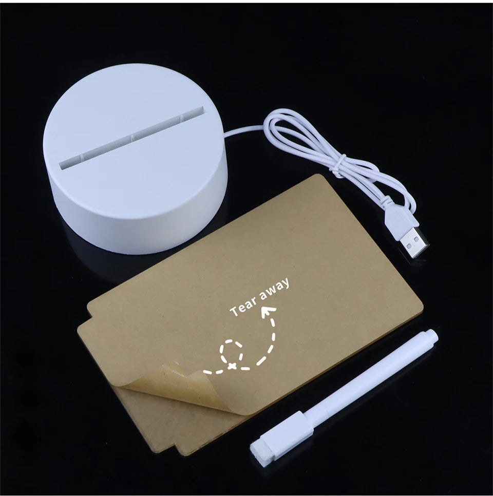 Lampe de Bureau Décorative USB | Tableau de Messages avec Stylo | Veilleuse de Chevet | Décoration Intérieure