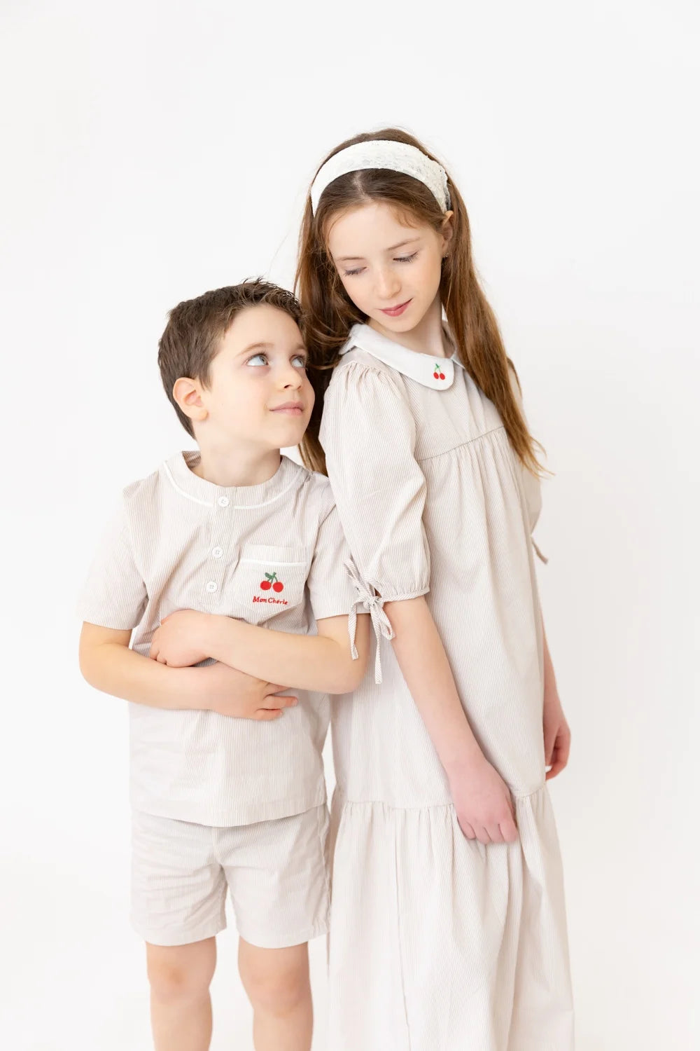 AP SS26 Friday Night Pinstripe Collection Kids Boys Girls Cotton Striped Maxi Dress Shirt Baby Set Family Matching Clothing