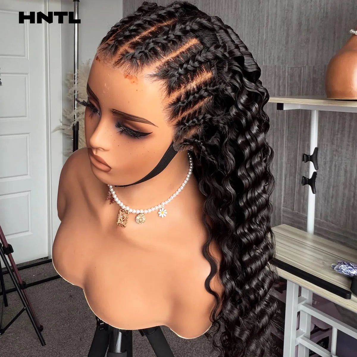 Pre-Braided 13x6 HD Lace Front Wear and Go Glueless Wig Human Hair Deep Wave 13x4 Lace Frontal Drawstring Glue-Free Wigs for Women