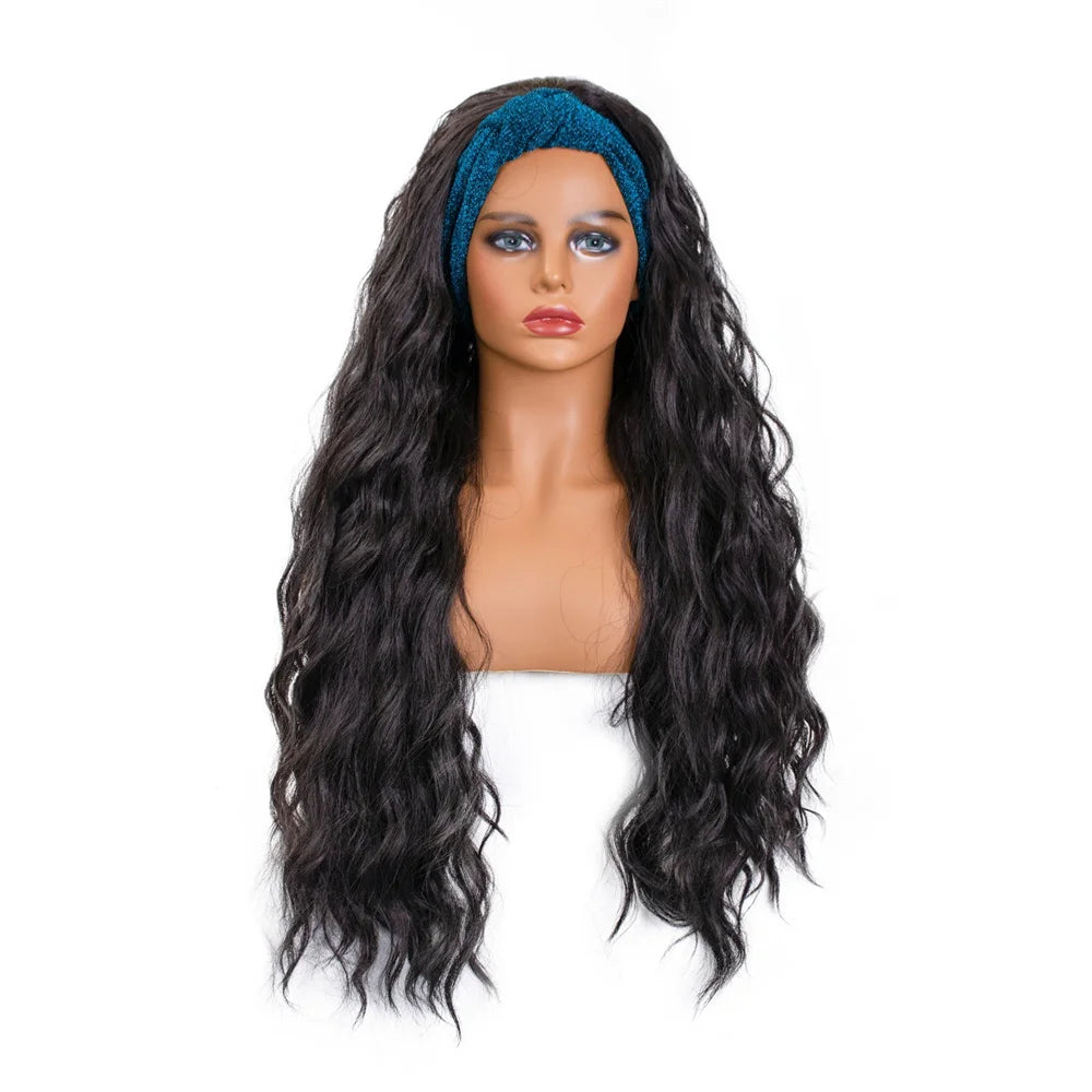 Perruque Headband Tresses Africaines Synthétique | 3 Brins | Queue de Cheval | Couvre-Cheveux | Fibre | Femme