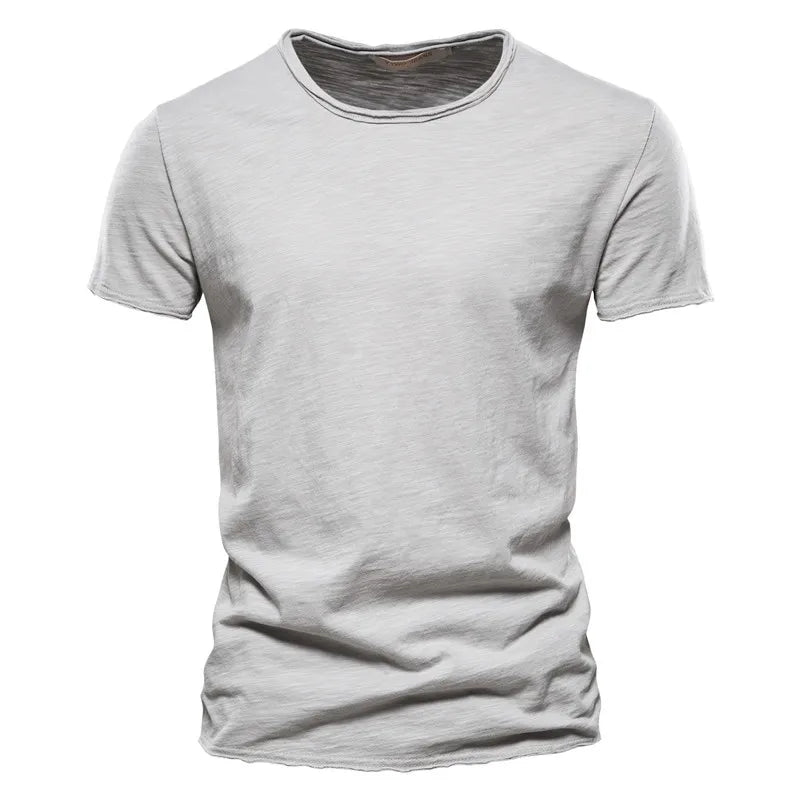 T-Shirt Homme 100% Coton | Col Rond | Manches Courtes | Uni Casual | Doux & Confortable | Été