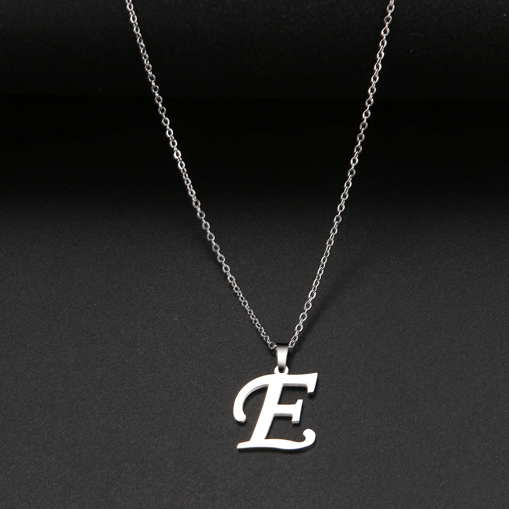 Collier Initiale Grand Alphabet A-Z | Acier 316L Minimaliste | Pendentif Femme | Cadeau Bijou
