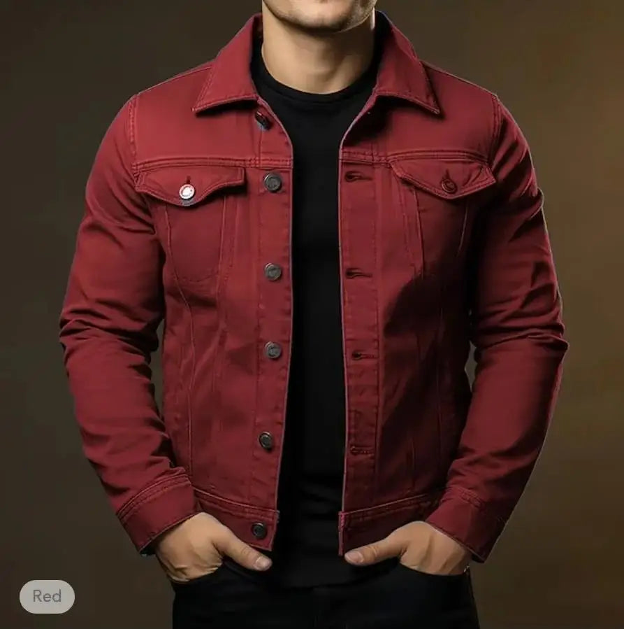 Men's Fashion Casual Washed Denim Jacket Autumn Loose Plus Size Denim Jacket Men's Jacket