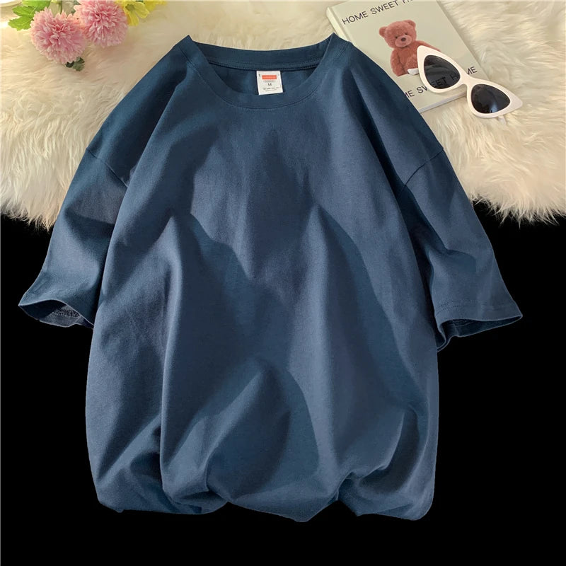 T-shirt ample uni en coton pour homme | Manches courtes | S à 5XL