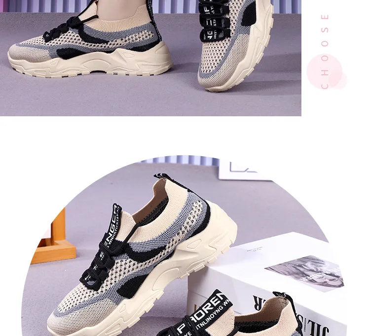 Sneakers Chunky Femme 2025 | Mesh Respirant Semelle Souple | Running & Sport Casual Printemps-Automne