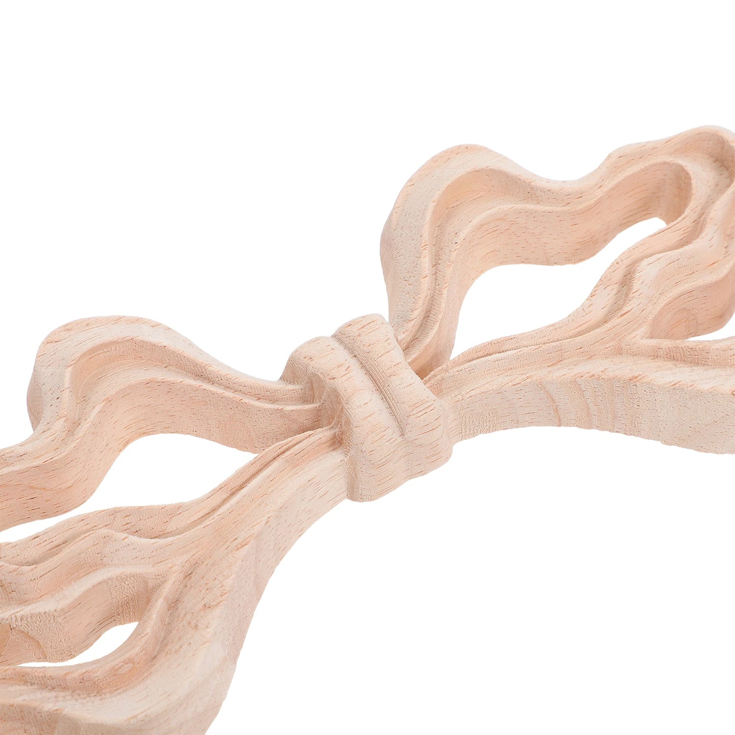 European Wood Carved Applique Corner Onlay Bow Knot Wall Decor For Home Bedroom Living Room Diy Wooden Wall Art