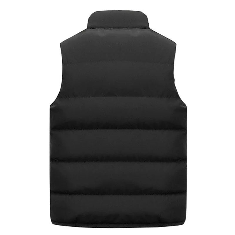 Men's Vest Jacket Warm Sleeveless Jackets Winter Waterproof Zipper Coat Autumn Stand-up Collar Casual Waistcoat Brand Clothing