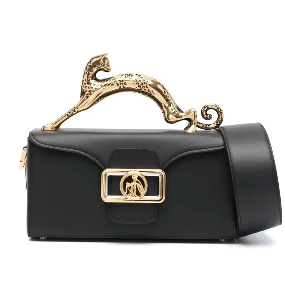 Sac à Main Femme Luxe | Poignée Métal Designer | Bandoulière | Forme Rectangle Élégante