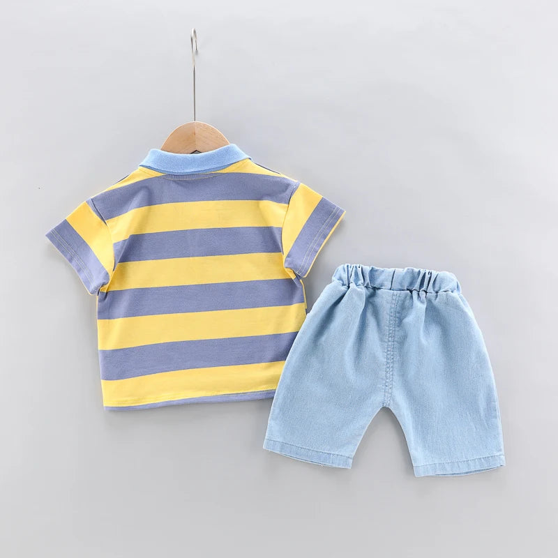 Ensemble Polo & Short Jean Garçon | Haute Qualité | 2 Pièces Été | Mode Enfant & Fille